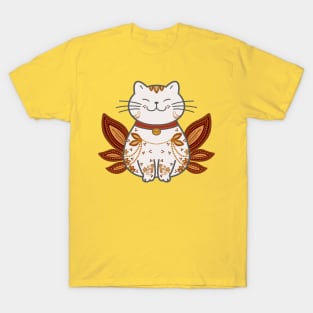 Cute Cat Batik Drawing T-Shirt